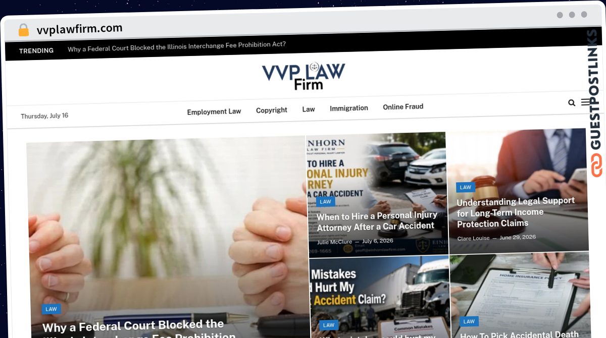 Publish Guest Post on vvplawfirm.com