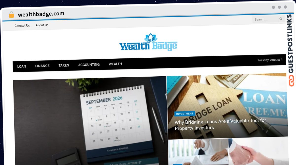 Publish Guest Post on wealthbadge.com