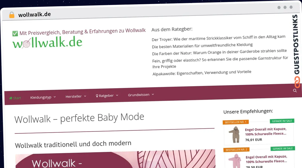 Publish Guest Post on wollwalk.de