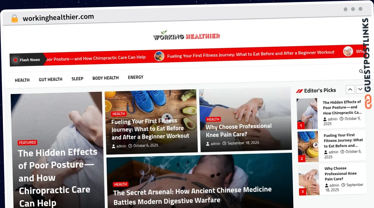 Publish Guest Post on workinghealthier.com