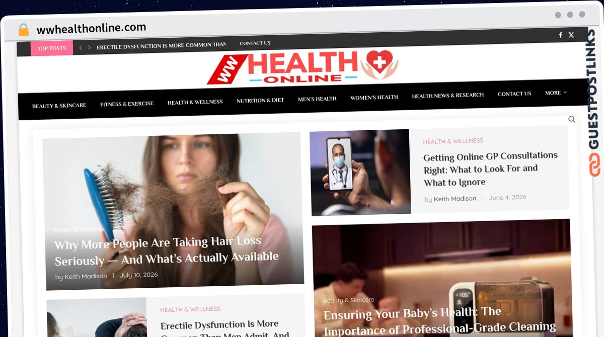 Publish Guest Post on wwhealthonline.com