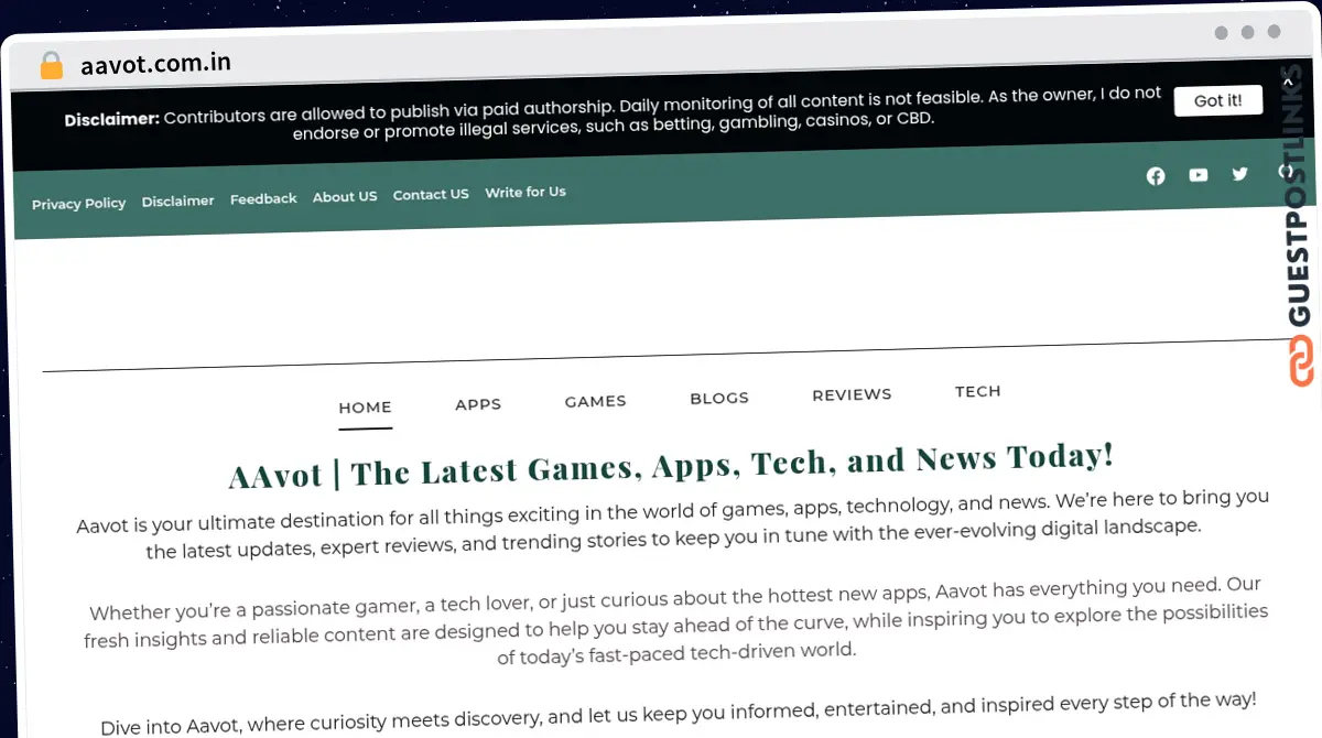 Publish Guest Post on aavot.com.in