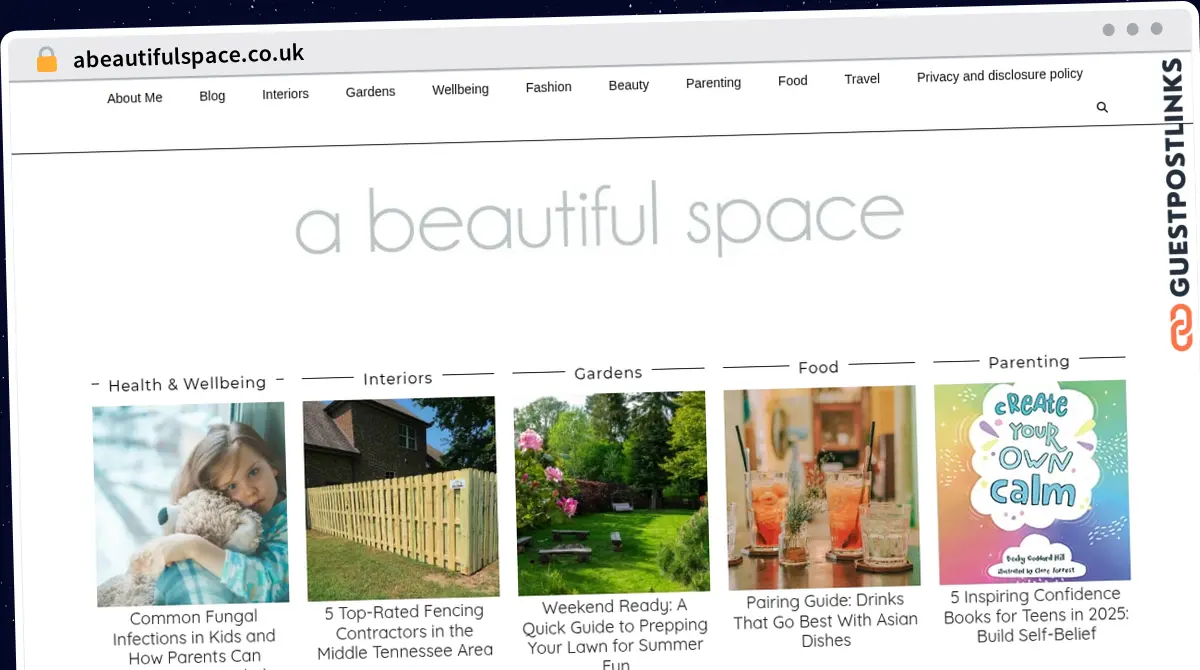 Publish Guest Post on abeautifulspace.co.uk