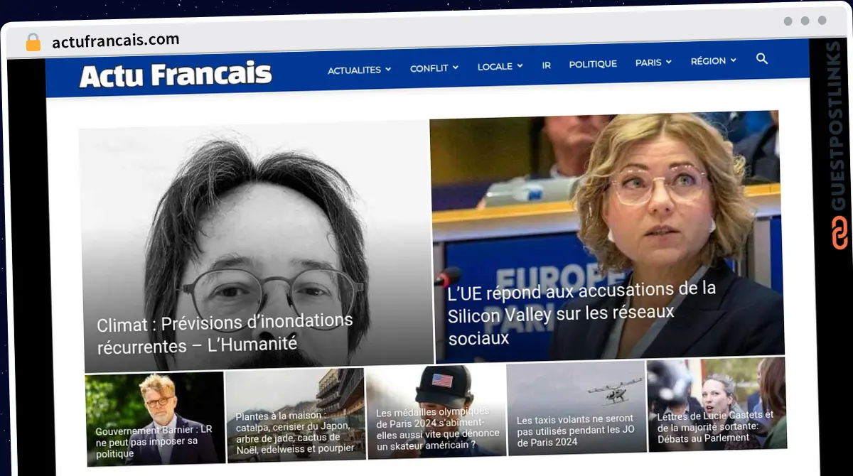 Publish Guest Post on actufrancais.com