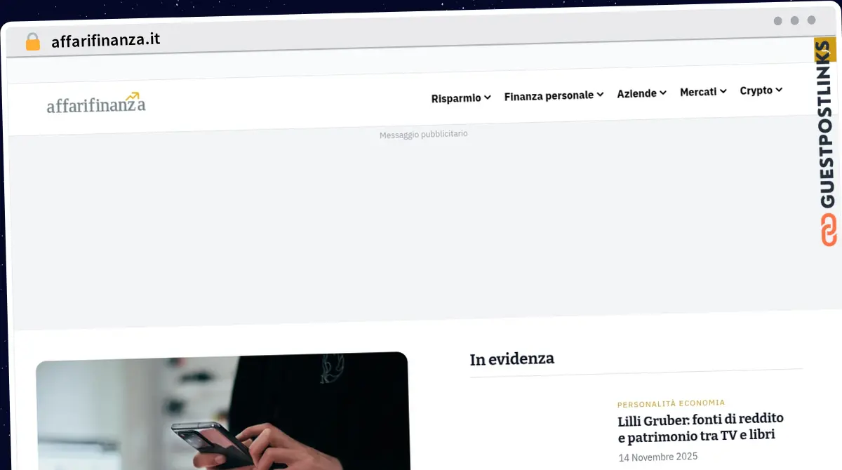 Publish Guest Post on affarifinanza.it