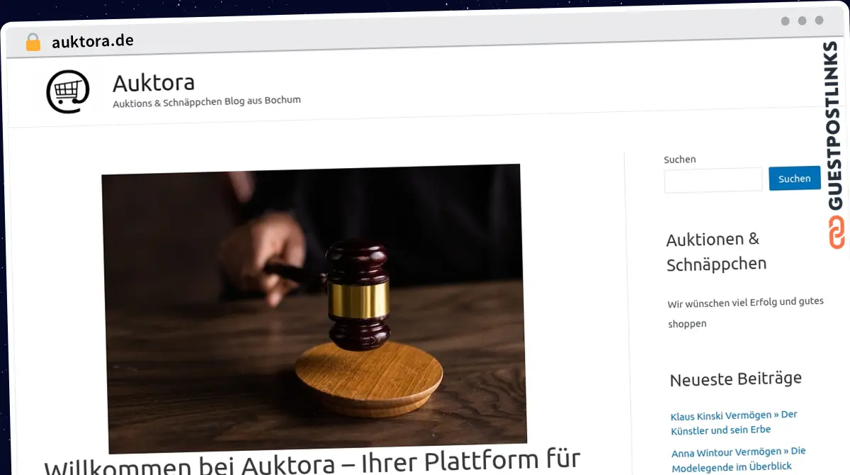 Publish Guest Post on auktora.de