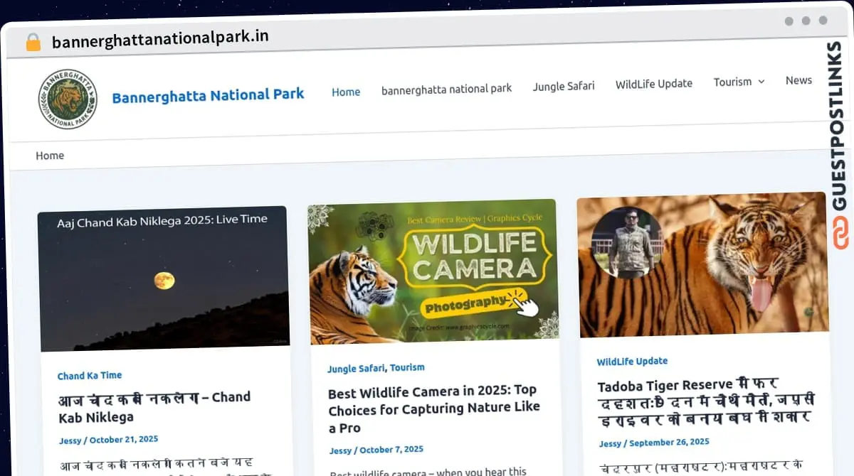 Publish Guest Post on bannerghattanationalpark.in