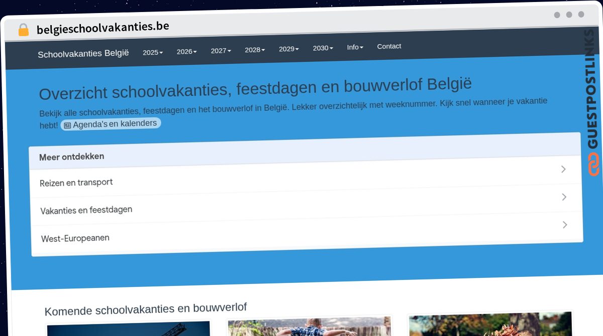 Publish Guest Post on belgieschoolvakanties.be