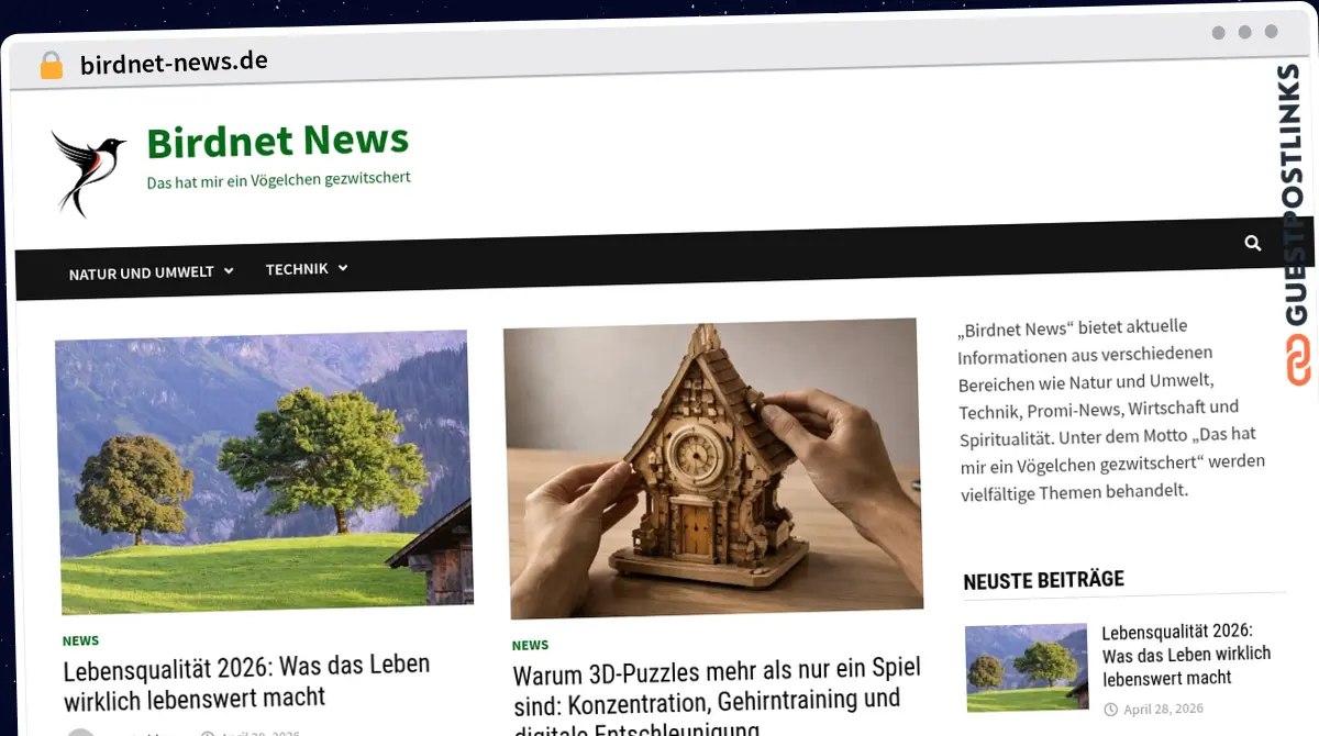 Publish Guest Post on birdnet-news.de