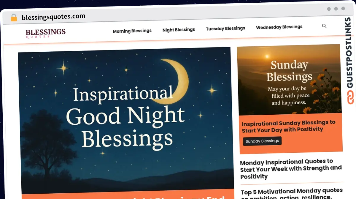 Publish Guest Post on blessingsquotes.com