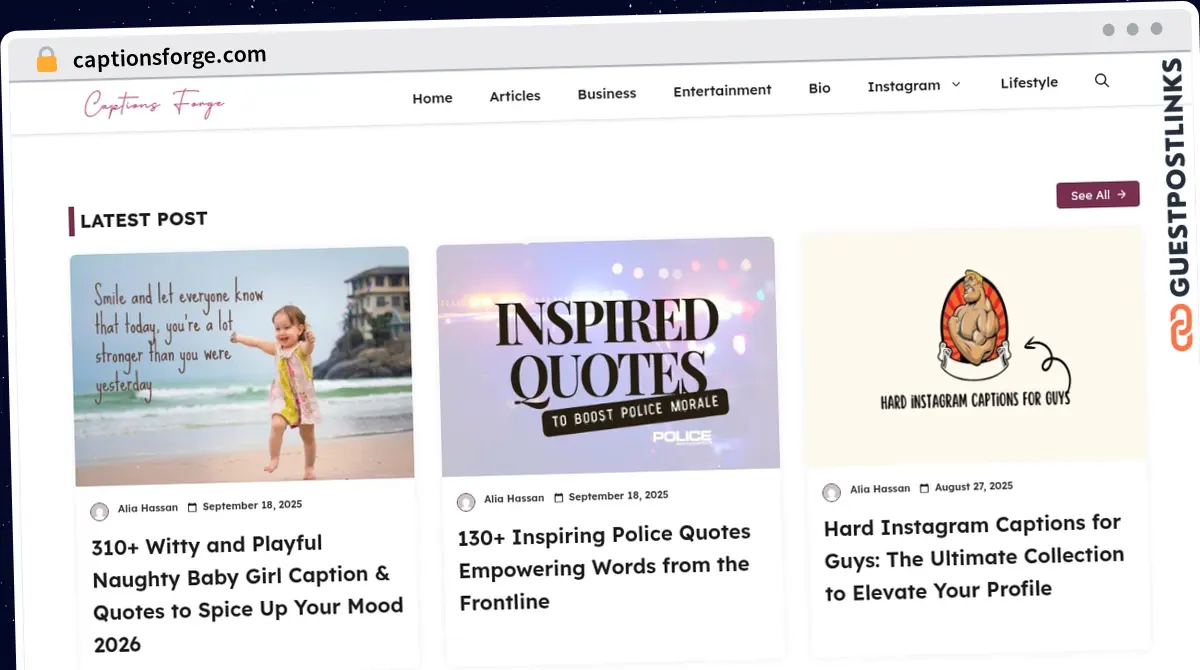 Publish Guest Post on captionsforge.com