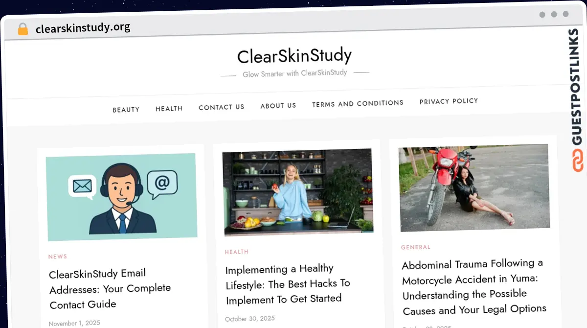 Publish Guest Post on clearskinstudy.org