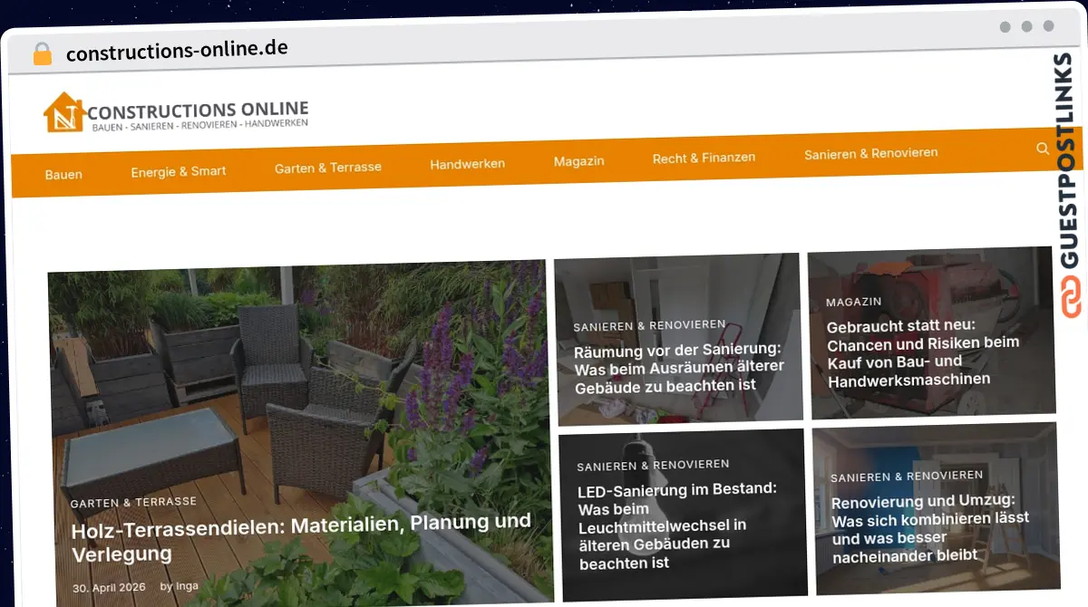 Publish Guest Post on constructions-online.de