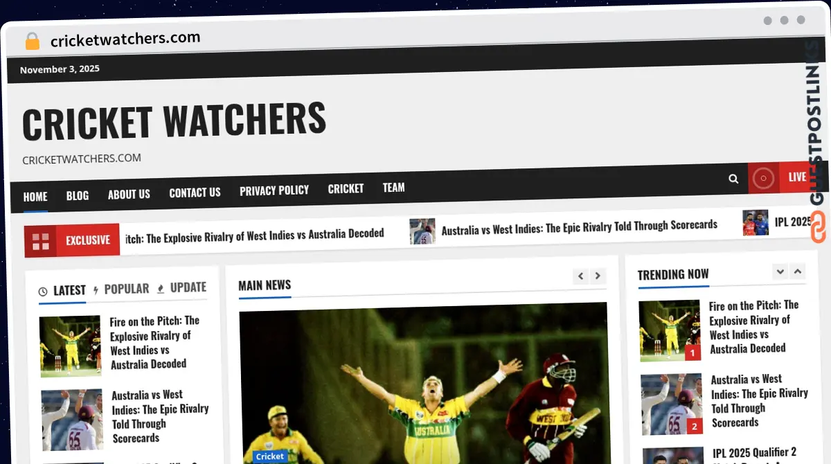 Publish Guest Post on cricketwatchers.com