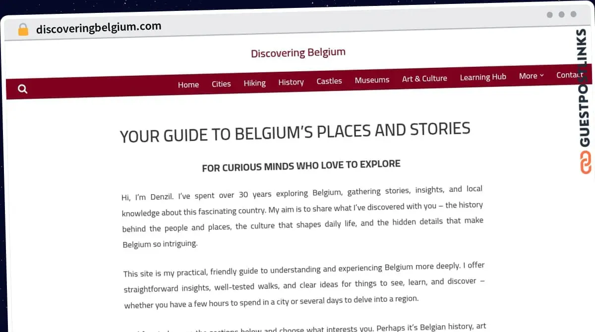 Publish Guest Post on discoveringbelgium.com
