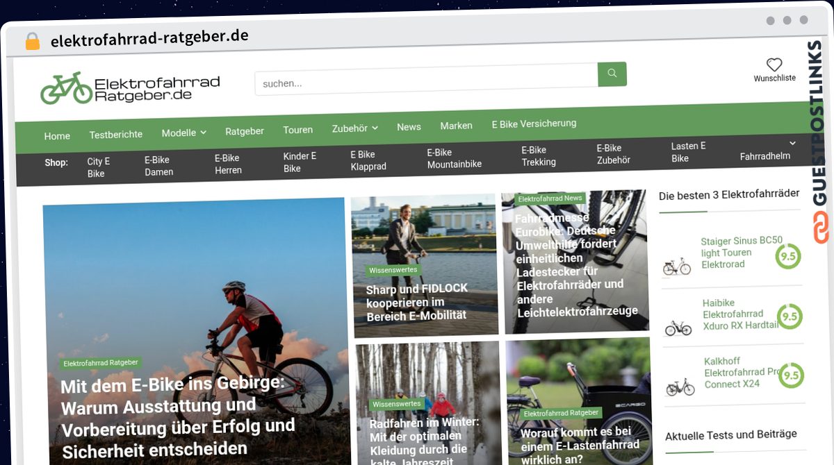 Publish Guest Post on elektrofahrrad-ratgeber.de