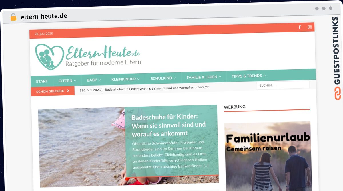 Publish Guest Post on eltern-heute.de