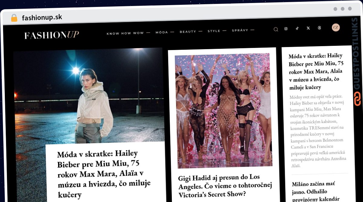 Publish Guest Post on fashionup.sk