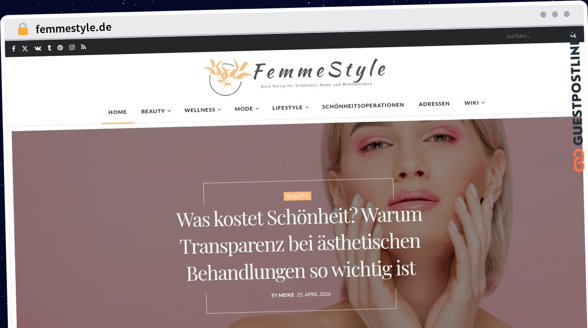Publish Guest Post on femmestyle.de