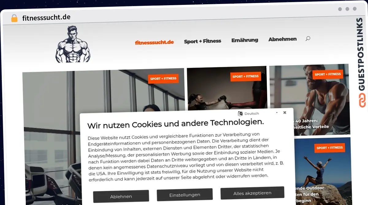 Publish Guest Post on fitnesssucht.de