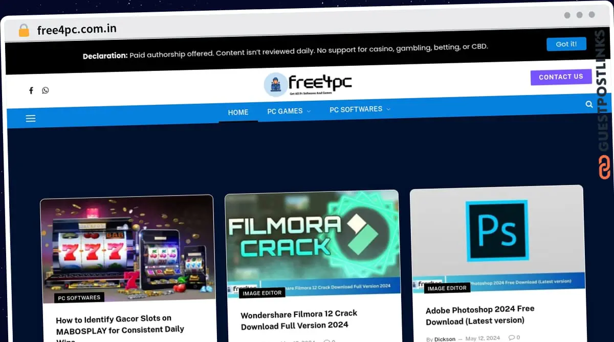 Publish Guest Post on free4pc.com.in