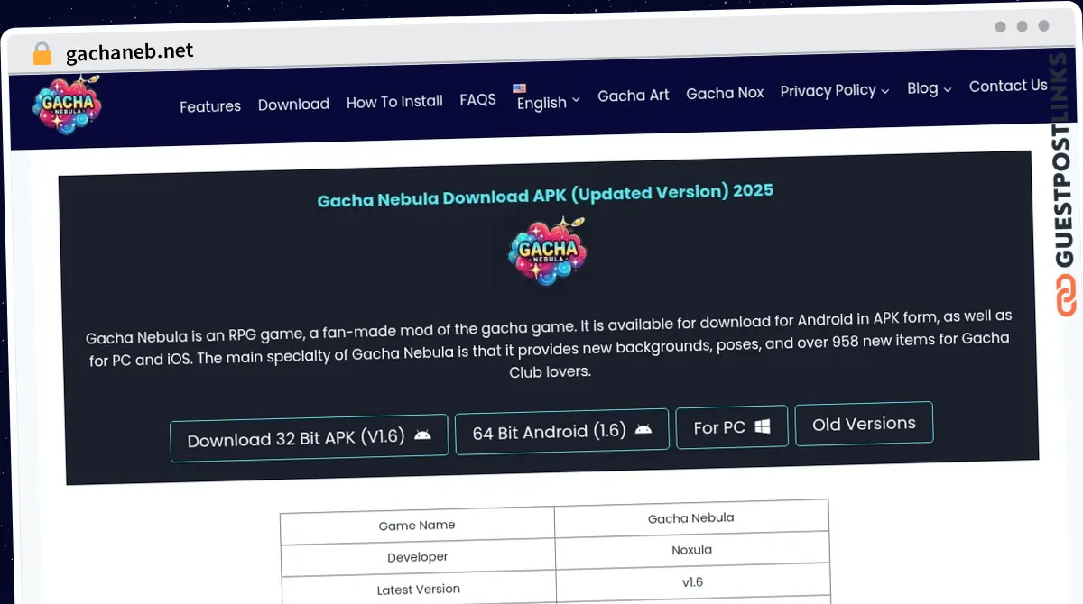 Publish Guest Post on gachaneb.net