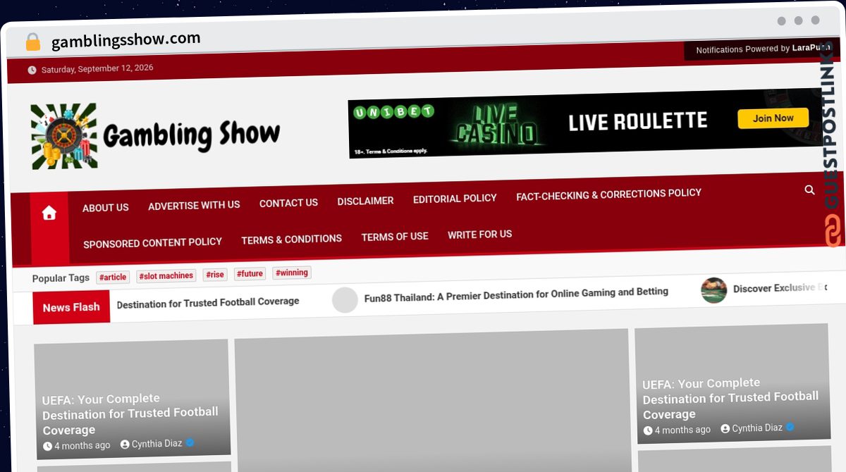 Publish Guest Post on gamblingsshow.com