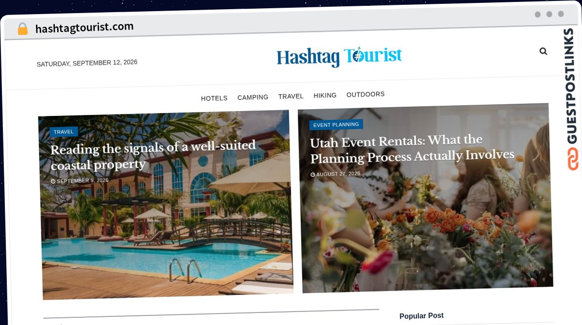 Publish Guest Post on hashtagtourist.com