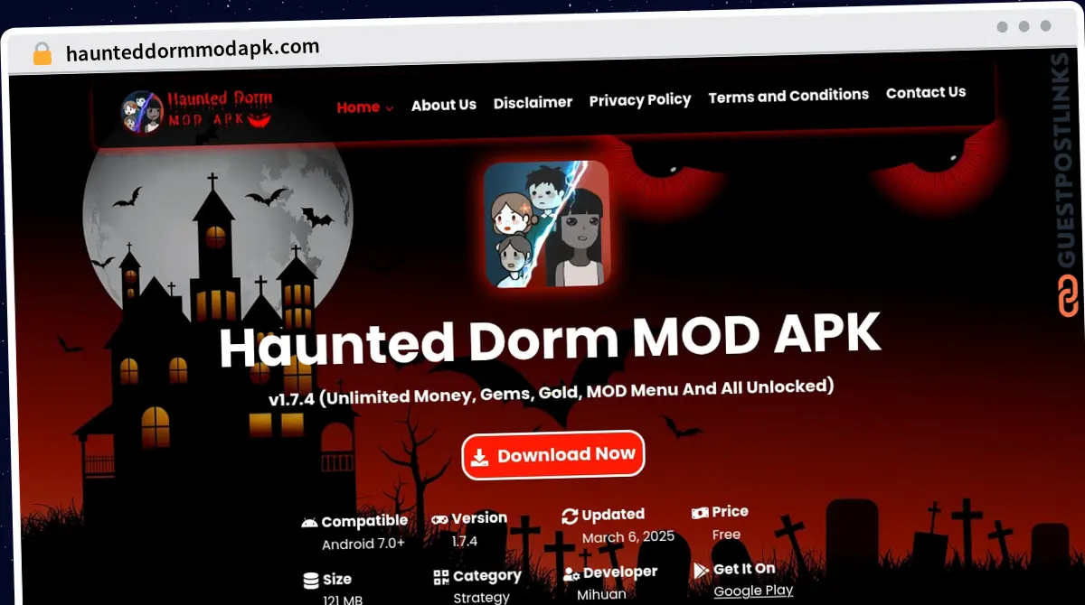 Publish Guest Post on haunteddormmodapk.com
