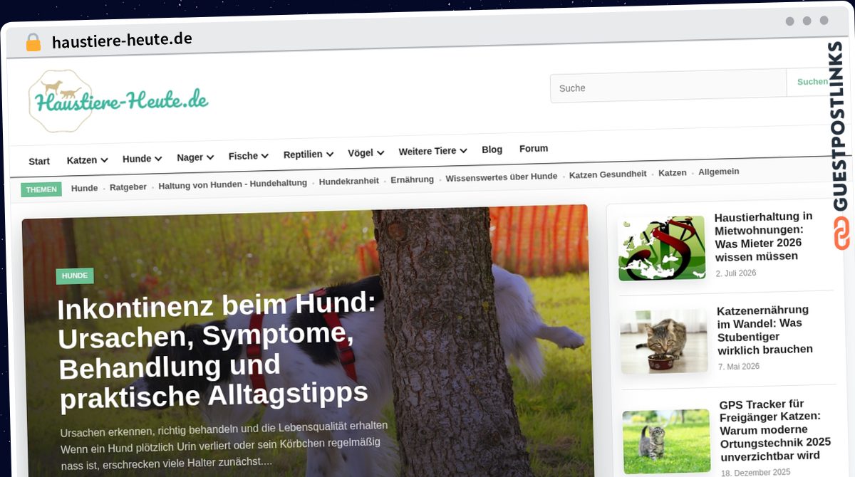 Publish Guest Post on haustiere-heute.de