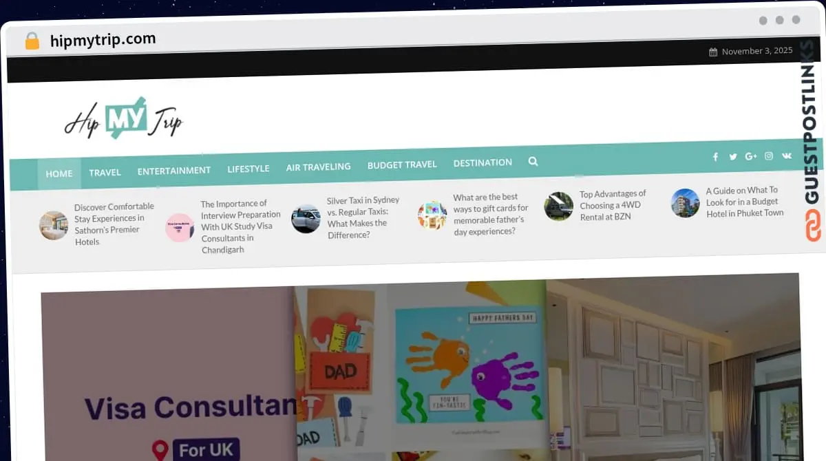 Publish Guest Post on hipmytrip.com