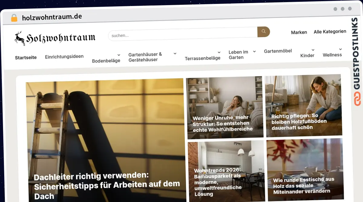 Publish Guest Post on holzwohntraum.de