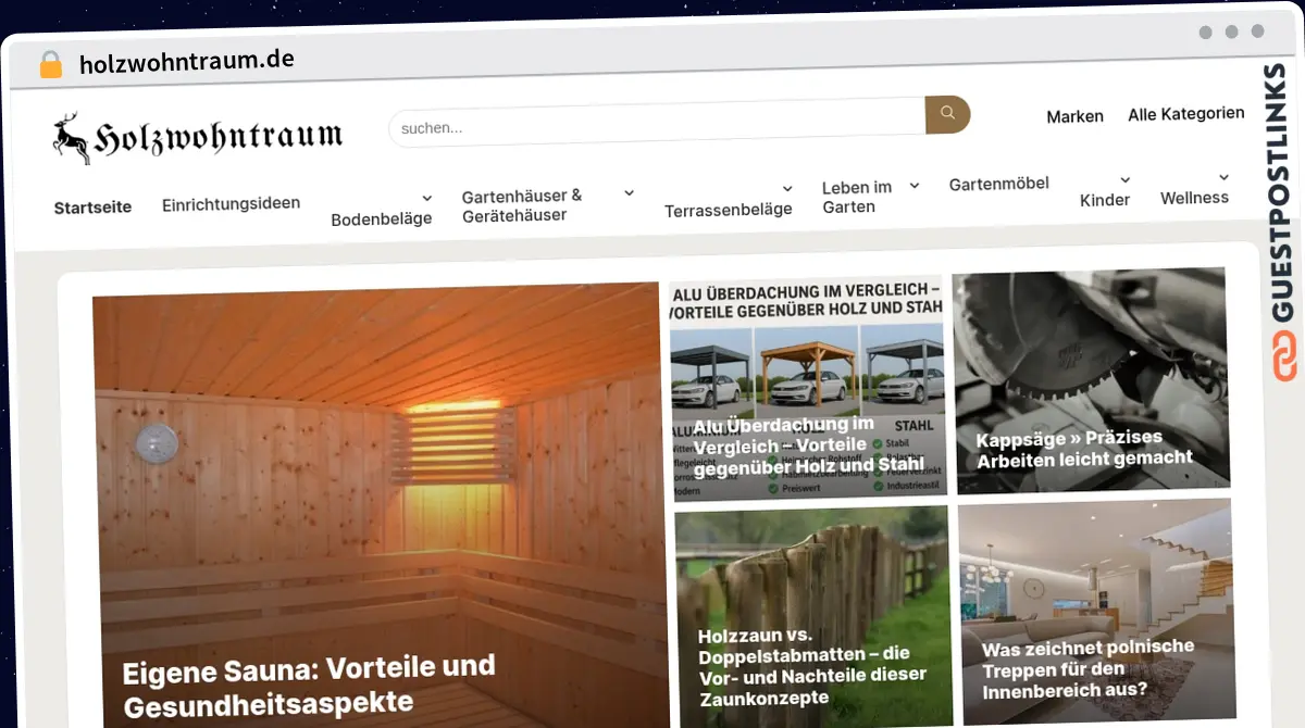 Publish Guest Post on holzwohntraum.de