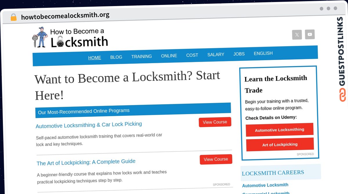 Publish Guest Post on howtobecomealocksmith.org
