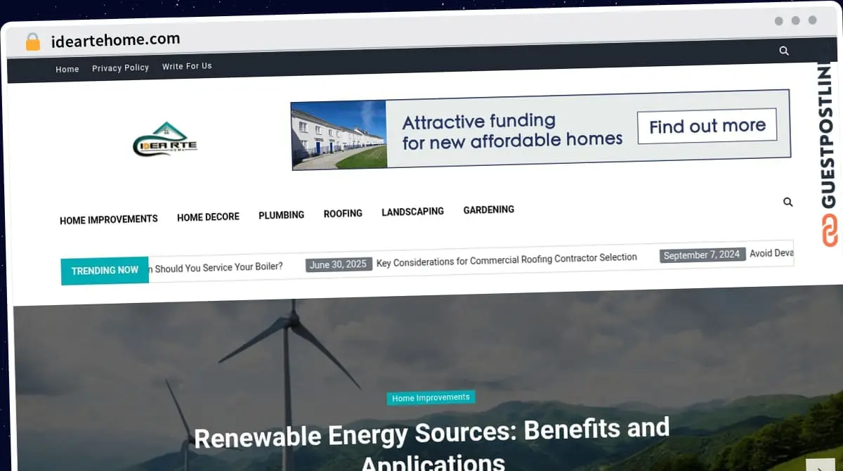 Publish Guest Post on ideartehome.com