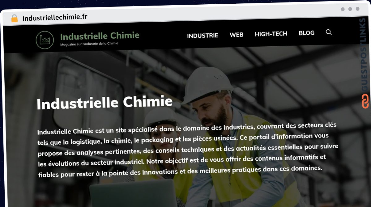 Publish Guest Post on industriellechimie.fr