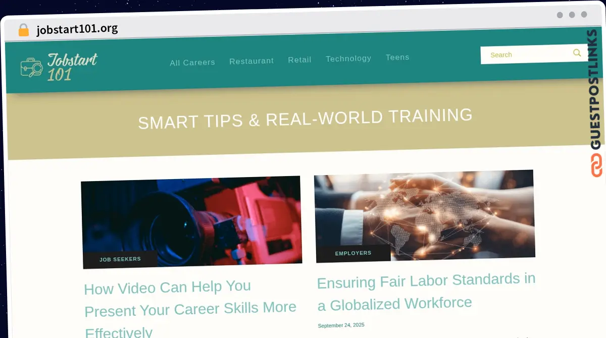 Publish Guest Post on jobstart101.org