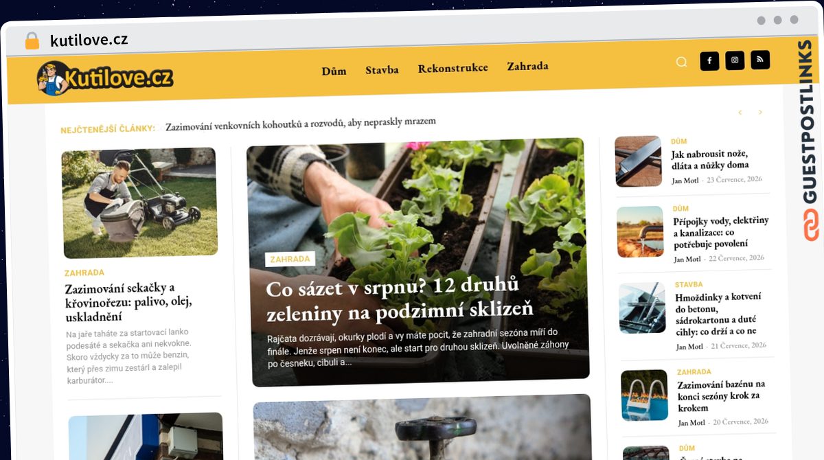 Publish Guest Post on kutilove.cz
