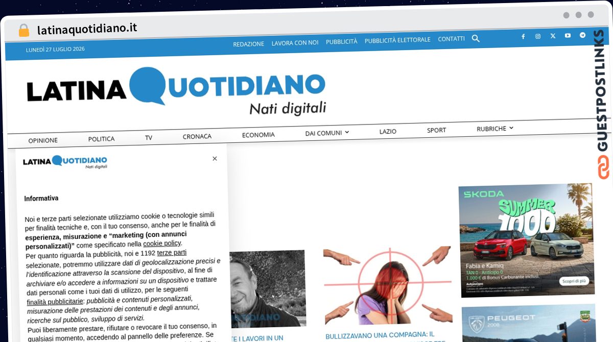 Publish Guest Post on latinaquotidiano.it