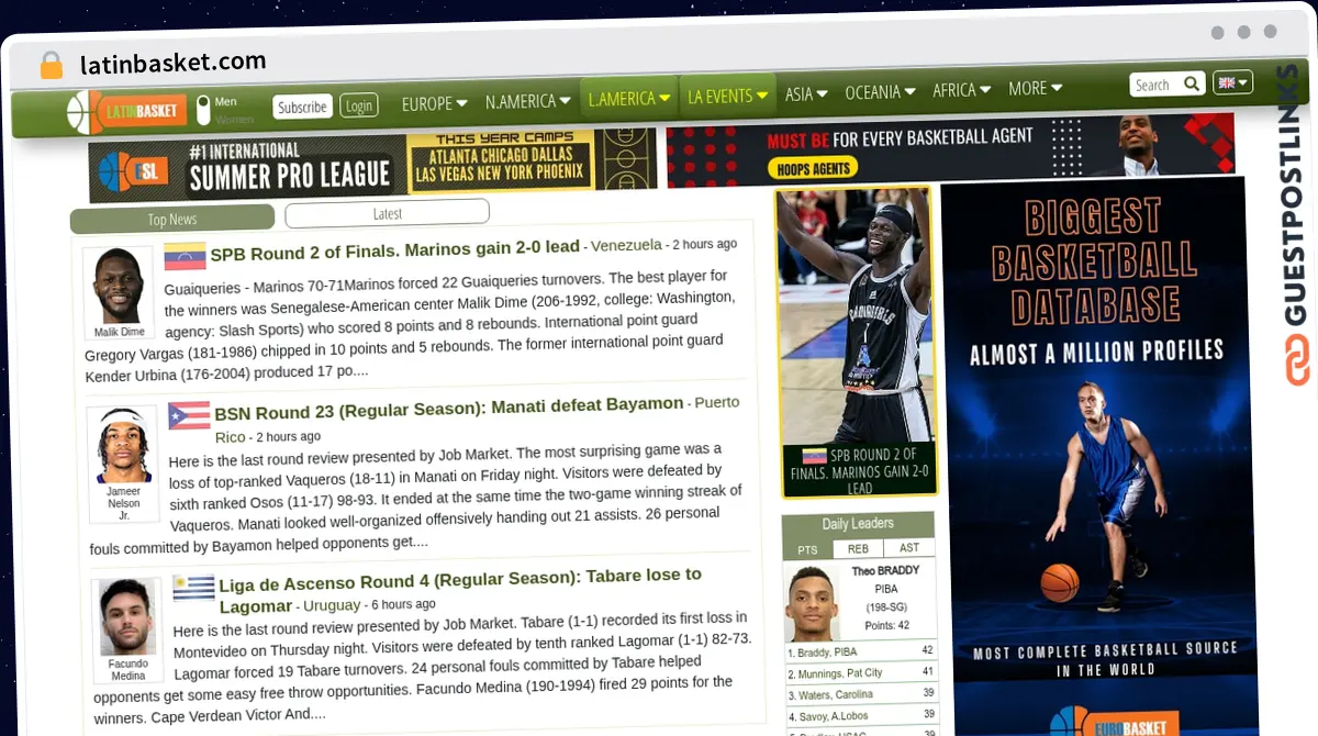 Publish Guest Post on latinbasket.com
