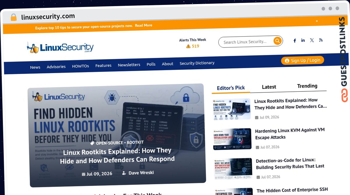 Publish Guest Post on linuxsecurity.com