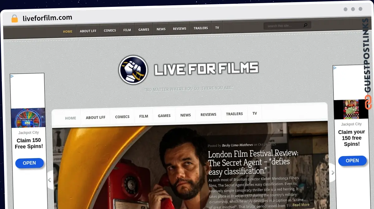 Publish Guest Post on liveforfilm.com