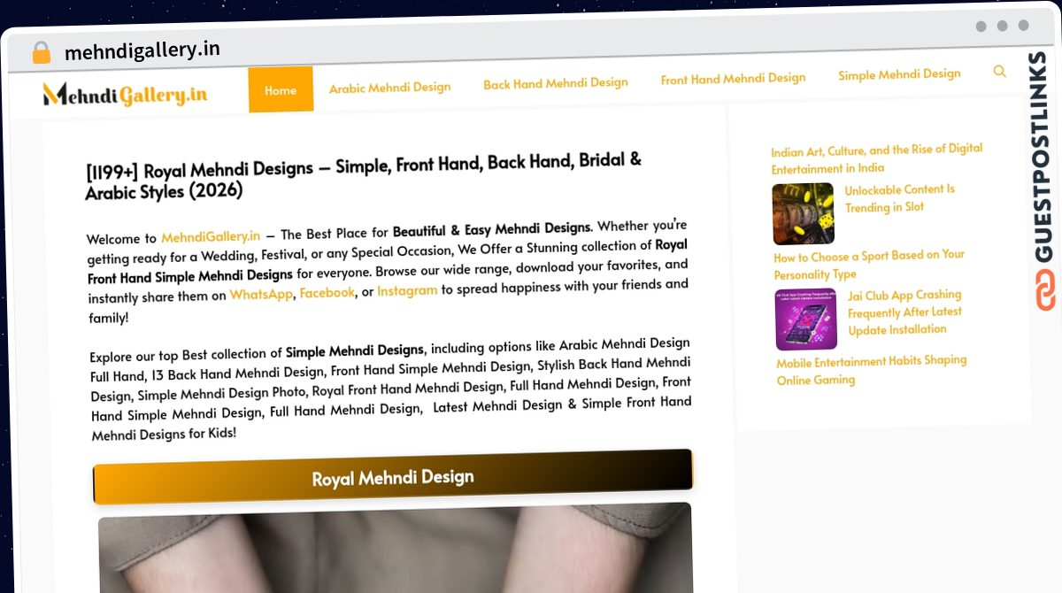 Publish Guest Post on mehndigallery.in