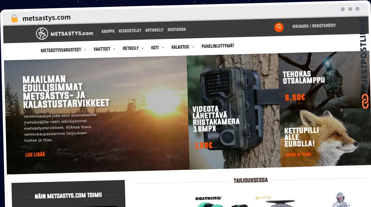 Publish Guest Post on metsastys.com