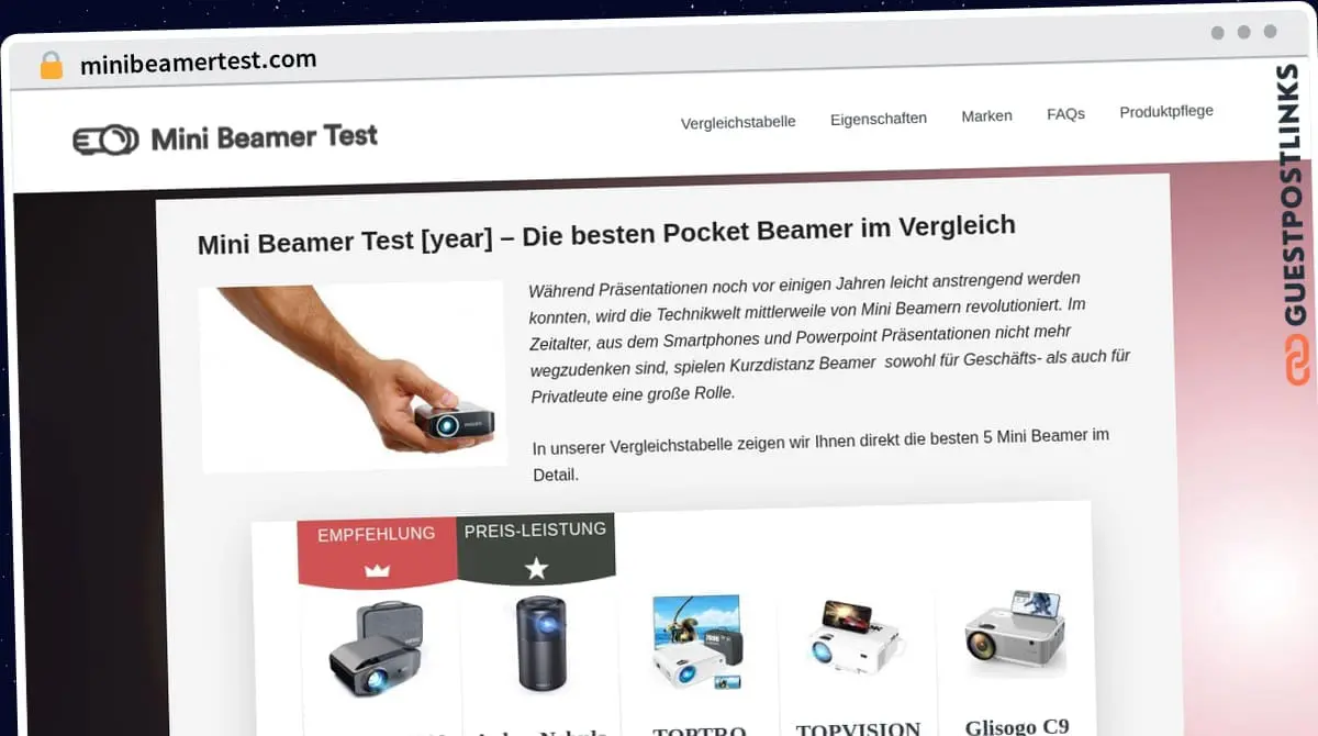 Publish Guest Post on minibeamertest.com