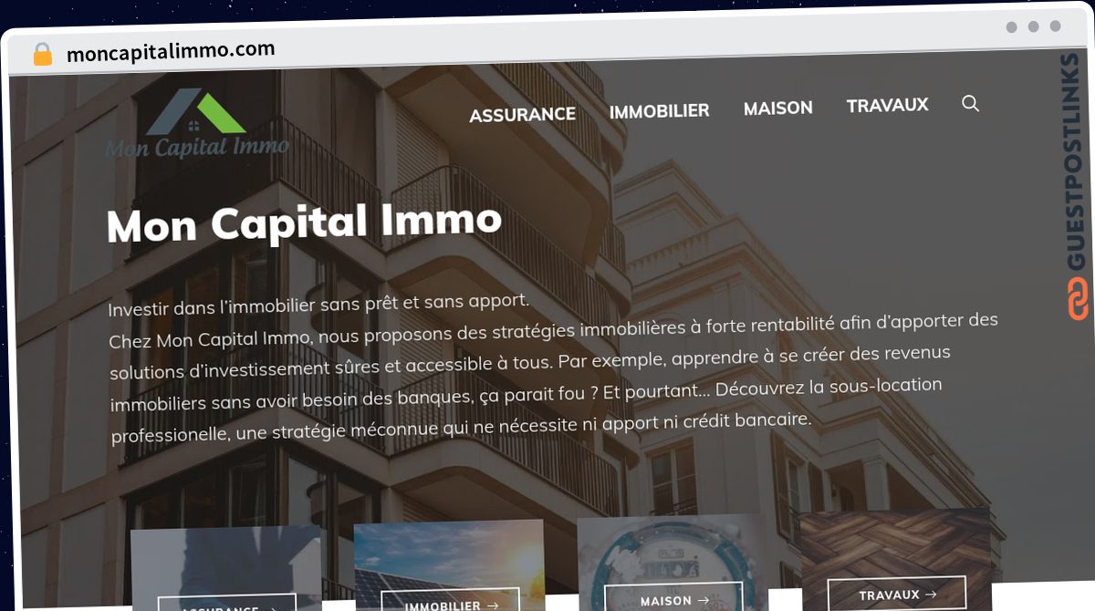Publish Guest Post on moncapitalimmo.com