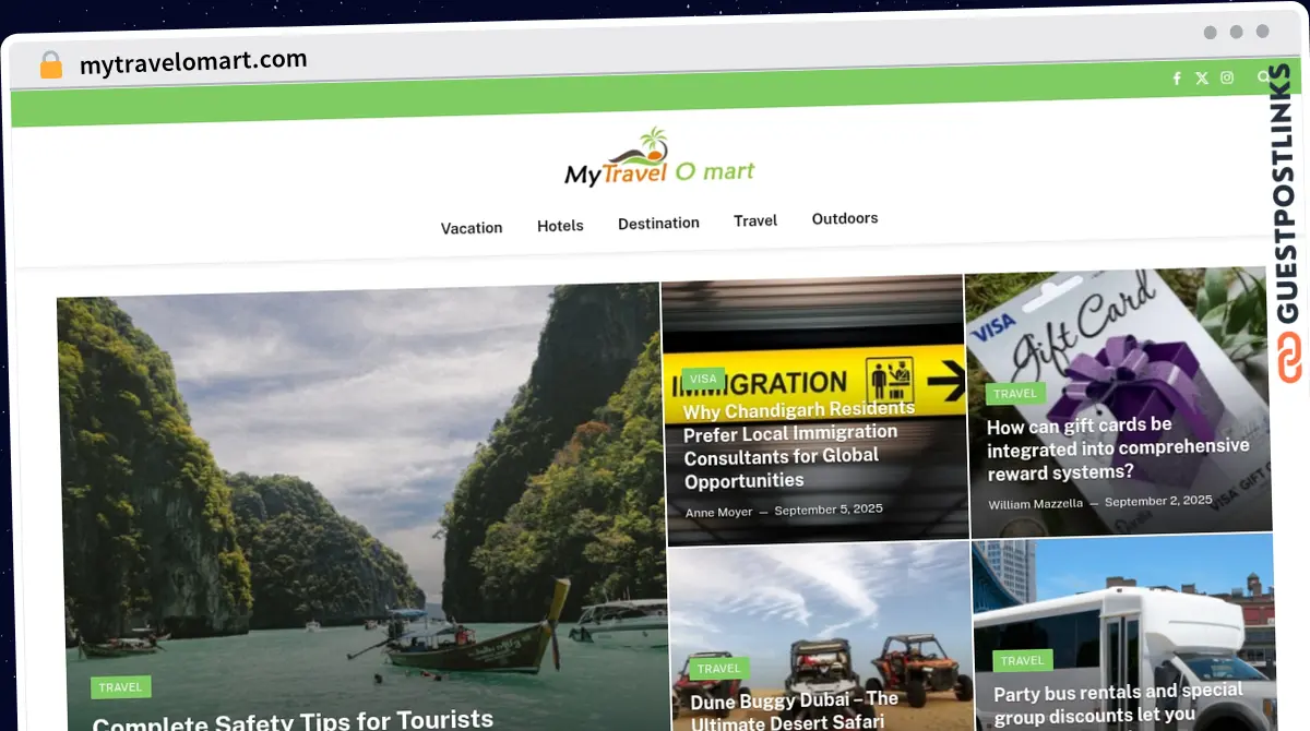 Publish Guest Post on mytravelomart.com