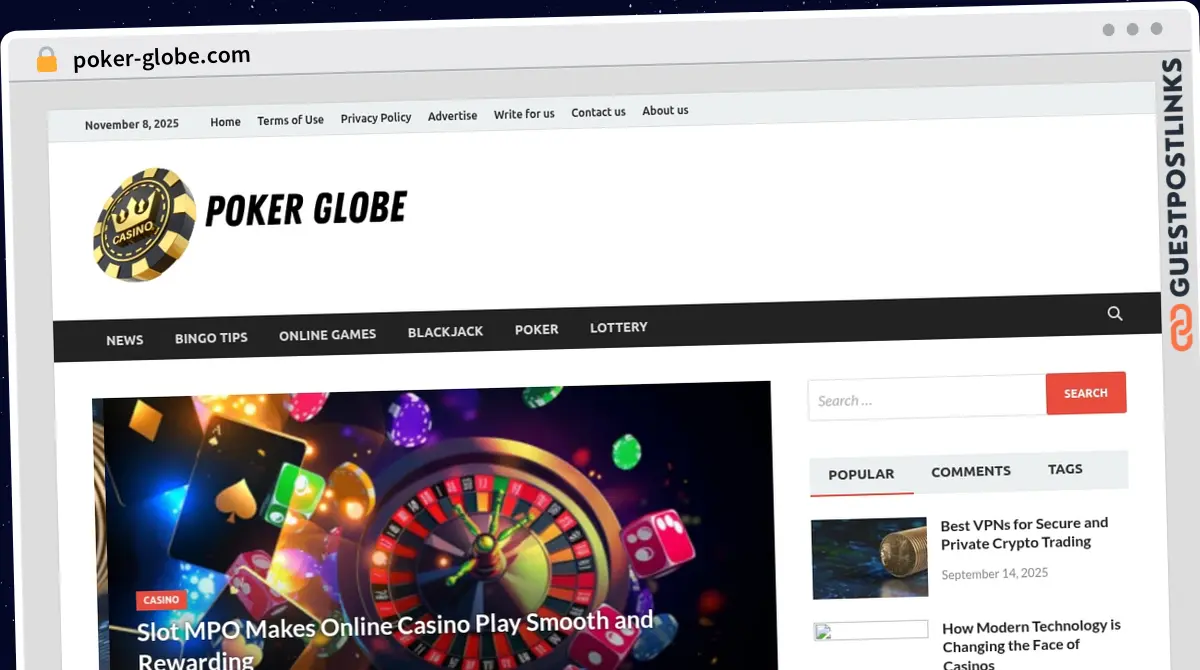 Publish Guest Post on poker-globe.com
