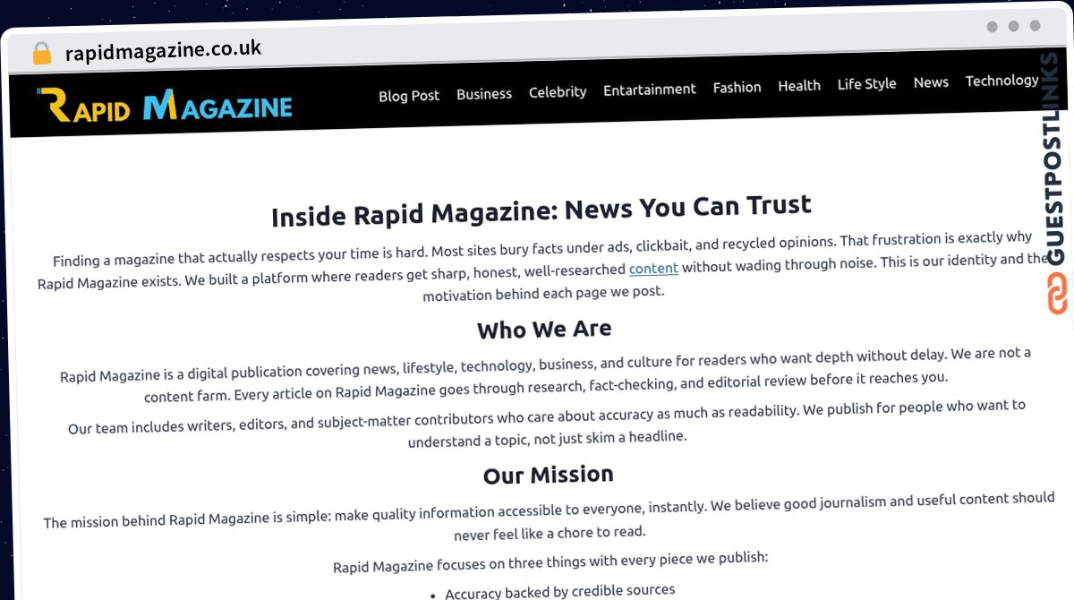 Publish Guest Post on rapidmagazine.co.uk