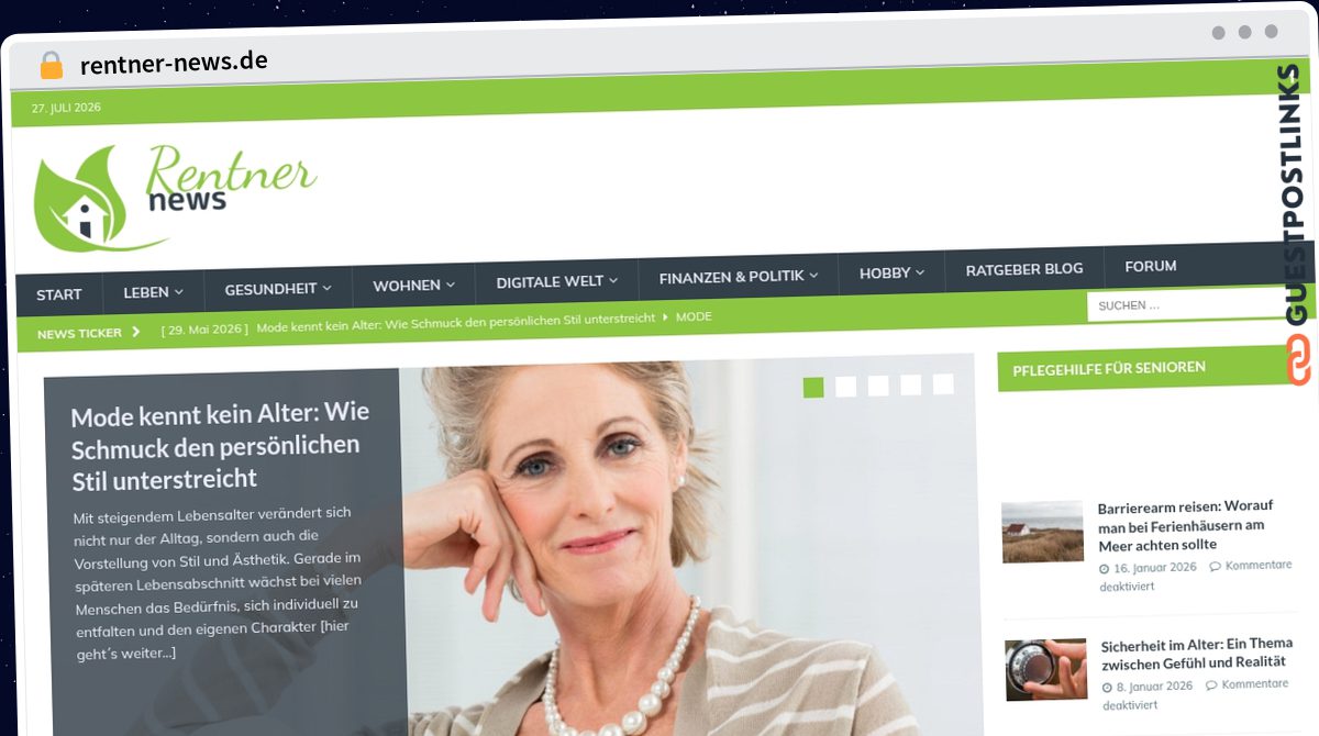 Publish Guest Post on rentner-news.de